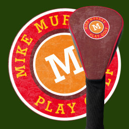Couvre-club De Golf golfeur / joueur de golf monogramme rougeâtre