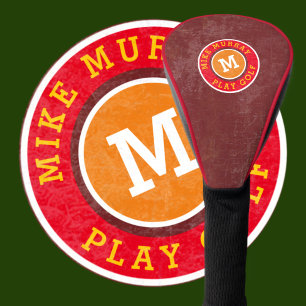 Couvre-club De Golf golfeur / joueur de golf monogramme rougeâtre