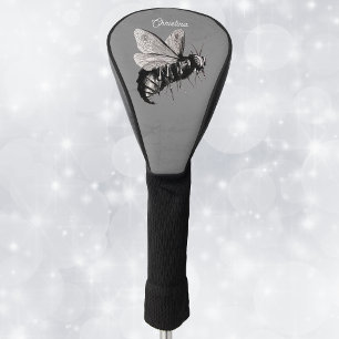 Couvre-club De Golf Gothique éffrayant Gros crâne d'abeille sur ailes 