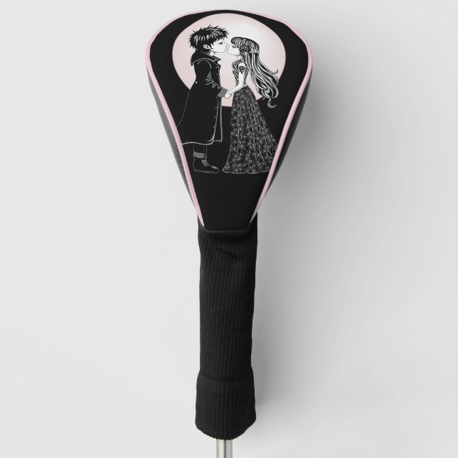Couvre-club De Golf Gothique Emo Enfants Kiss Valentine's Day (Devant)