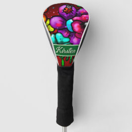 Couvre-club De Golf Graffiti Style Flowers & Ladybug Personalized