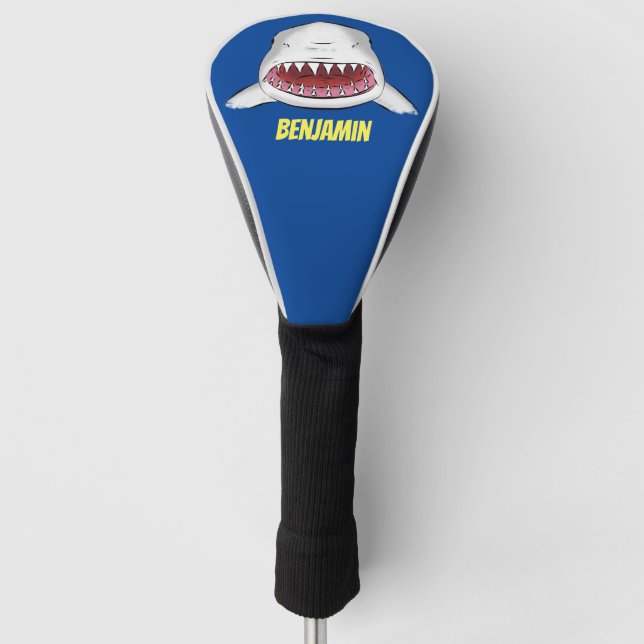 Couvre-club De Golf Grand requin blanc moyen dessin animé (Devant)