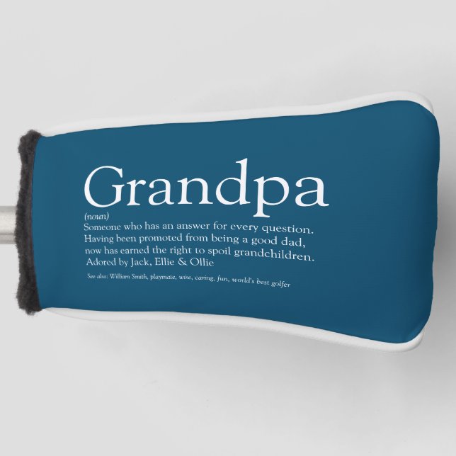Couvre-club De Golf Grandpa Grandad Definition Modern Fun Citation (Devant)