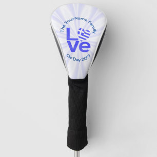 Couvre-club De Golf Grèce Drapeau Cœur Bleu AMOUR Personnalisé