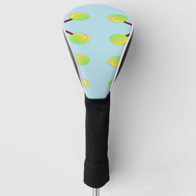 Couvre-club De Golf Green and yellow lollipop (Devant)