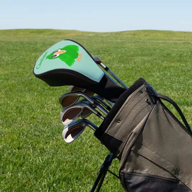 Couvre-club De Golf Green Parrot Design (In Situ)