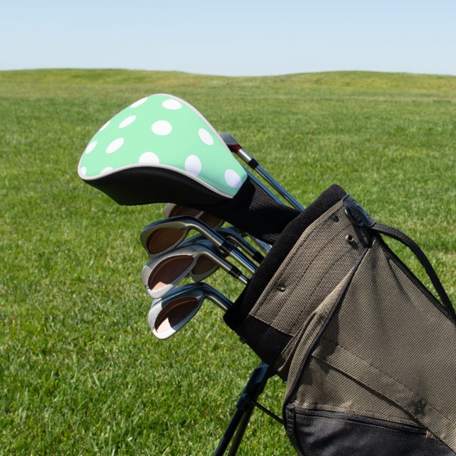 Couvre-club De Golf Green Poka Dots (In Situ)