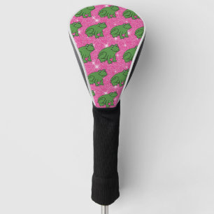 Couvre-club De Golf Grenouille verte Amphibiens Animaux Paillettes ros
