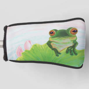 Couvre-club De Golf Grenouille verte Se détendre dans l'étang
