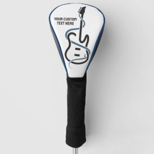 Couvre-club De Golf Guitare stylisée de texte personnalisé