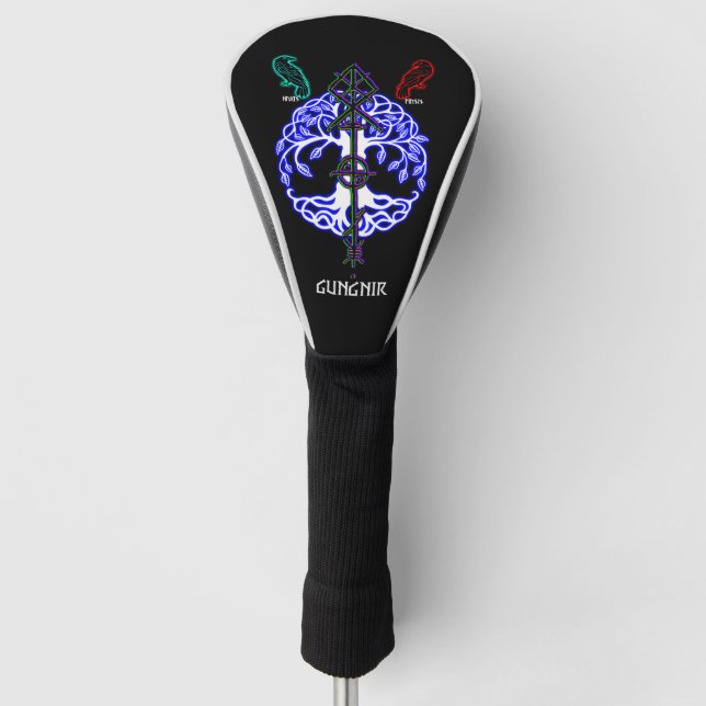 Couvre-club De Golf Gungnir spear of the god Odin black (Devant)