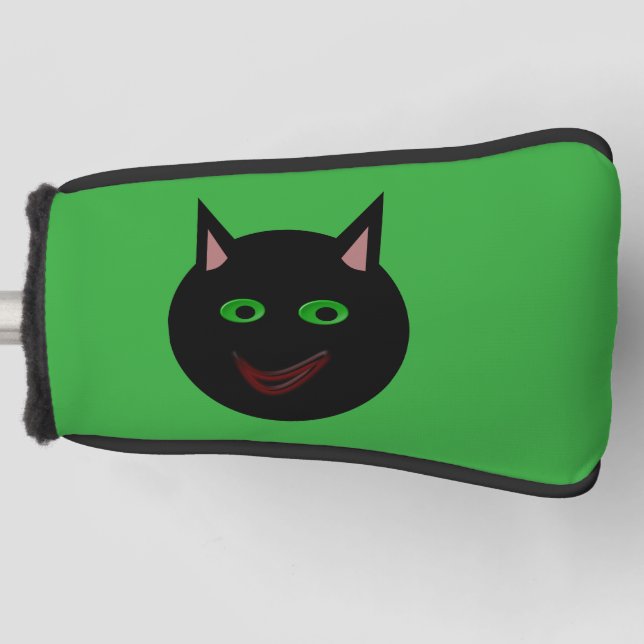 Couvre-club De Golf Halloween Chat Noir Couvercle de golf (Devant)