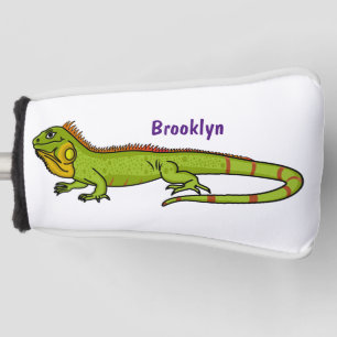 Couvre-club De Golf Happy green iguana cartoon