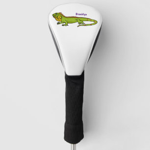 Couvre-club De Golf Happy green iguana cartoon