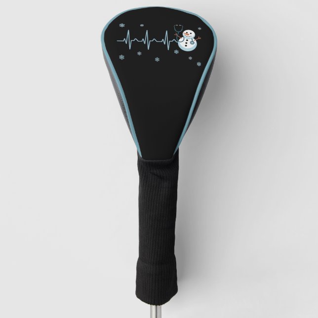Couvre-club De Golf Hearbeat Nurse Snowman Noël (Devant)