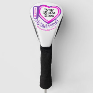 Couvre-club De Golf Heart Funny Photo J'aime ma petite amie