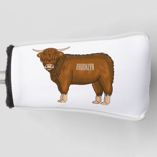 Couvre-club De Golf Highland cow (Devant)