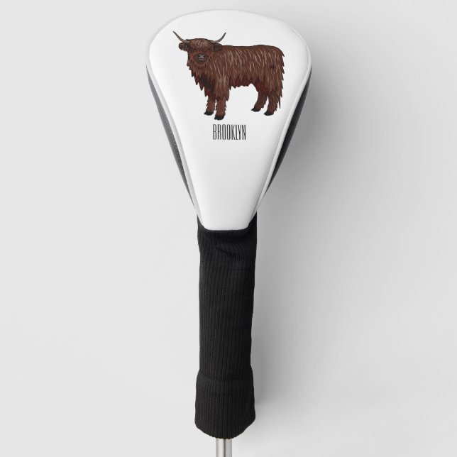 Couvre-club De Golf Highland cow (Devant)