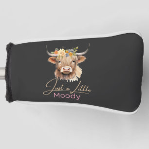 Couvre-club De Golf Highland Cow Just Little Moody Flower Cow Farm