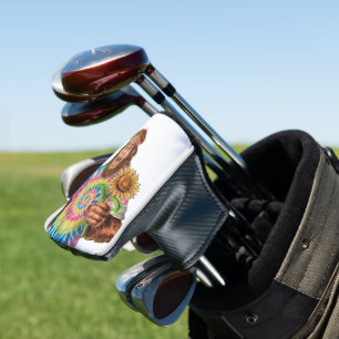 Couvre-club De Golf Hippie Sasquatch Avec Tournesol
