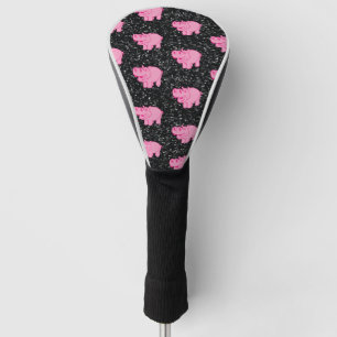 Couvre-club De Golf Hippopotames roses visage souriant d'hippopotame m