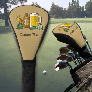 Couvre-club De Golf Housse de tête de golf des icônes de bière