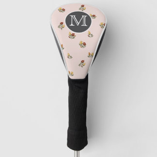 Couvre-club De Golf Housse de tête de golf fleurie rose poudré