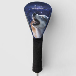 Couvre-club De Golf Howling Wolf Monogramme