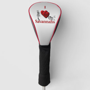 Couvre-club De Golf I Heart Savannah Chat Argent