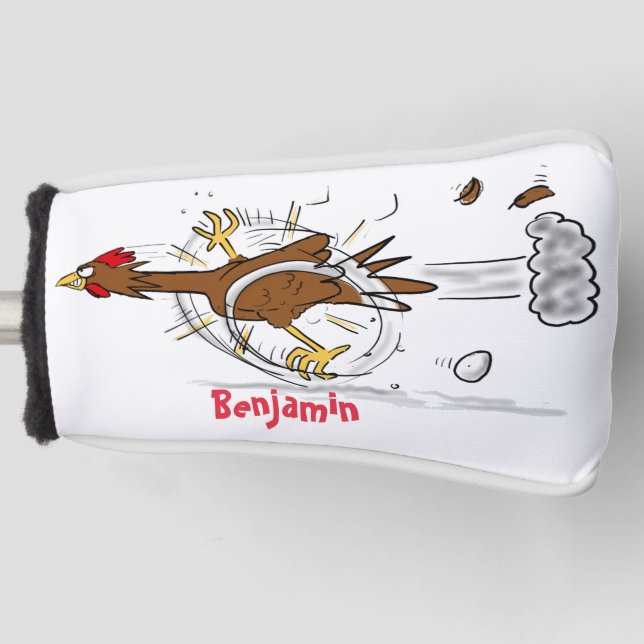Couvre-club De Golf Illustration amusante de poulet cool (Devant)