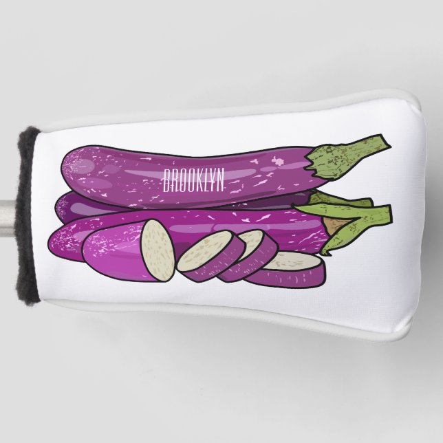 Couvre-club De Golf Illustration d'aubergine (Devant)