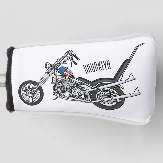 Couvre-club De Golf Illustration de Chopper Motorcycle 1950 (Devant)