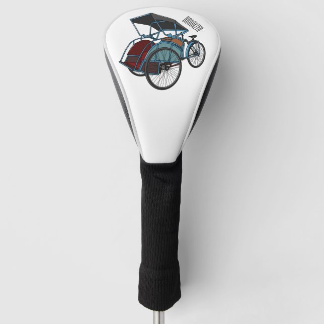 Couvre-club De Golf Illustration de cyclo-pousse (Devant)