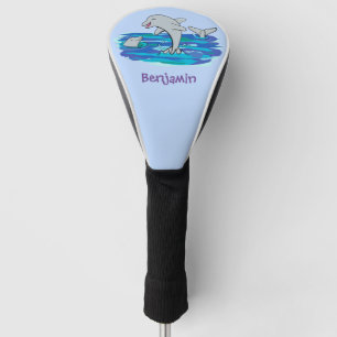Couvre-club De Golf Illustration de dauphins heureux adorables