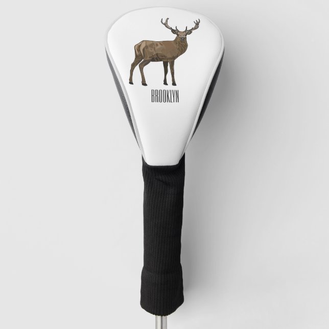 Couvre-club De Golf Illustration de dessin sur le cerf (Devant)