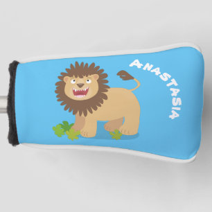 Couvre-club De Golf Illustration de l'effervescence de lions heureux