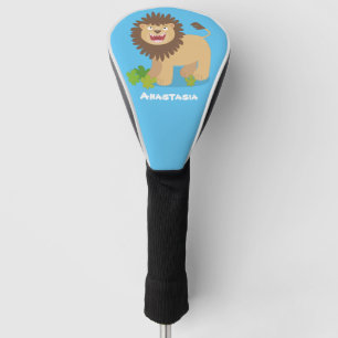 Couvre-club De Golf Illustration de l'effervescence de lions heureux