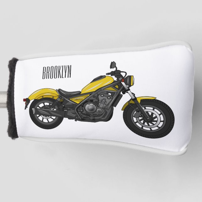 Couvre-club De Golf Illustration de moto Cruiser (Devant)