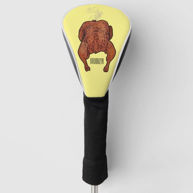 Couvre-club De Golf Illustration de poulet rôti (Devant)