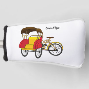 Couvre-club De Golf Illustration de pousse-pousse pédicab