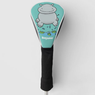 Couvre-club De Golf Illustration de saut en hippo mignon