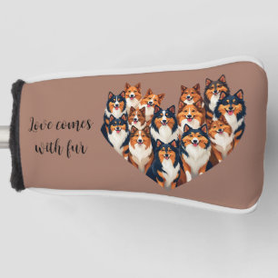 Couvre-club De Golf Illustration de Sheltie Heart Shetland Sheepdog