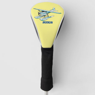 Couvre-club De Golf Illustration d'hydravion bleu blanc