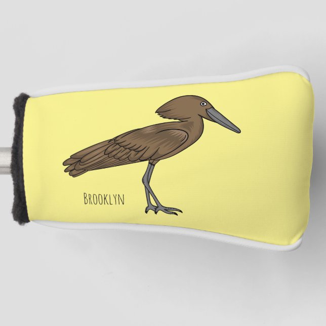 Couvre-club De Golf Illustration d'oiseau Hamerkop (Devant)