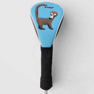 Couvre-club De Golf Illustration drôle curieuse de dessin animé de coa