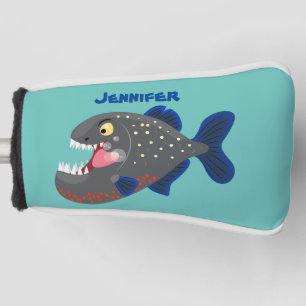 Couvre-club De Golf Illustration drôle de piranha affamée