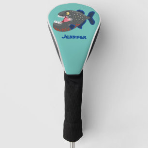 Couvre-club De Golf Illustration drôle de piranha affamée