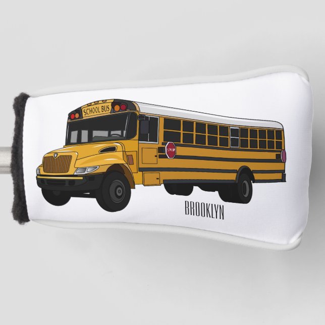 Couvre-club De Golf Illustration d'un autobus scolaire (Devant)