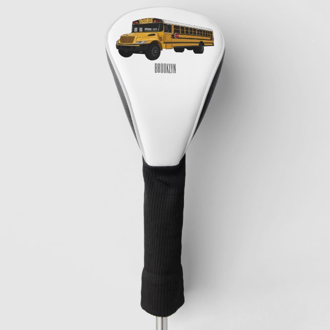 Couvre-club De Golf Illustration d'un autobus scolaire (Devant)