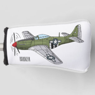 Couvre-club De Golf Illustration d'un avion militaire